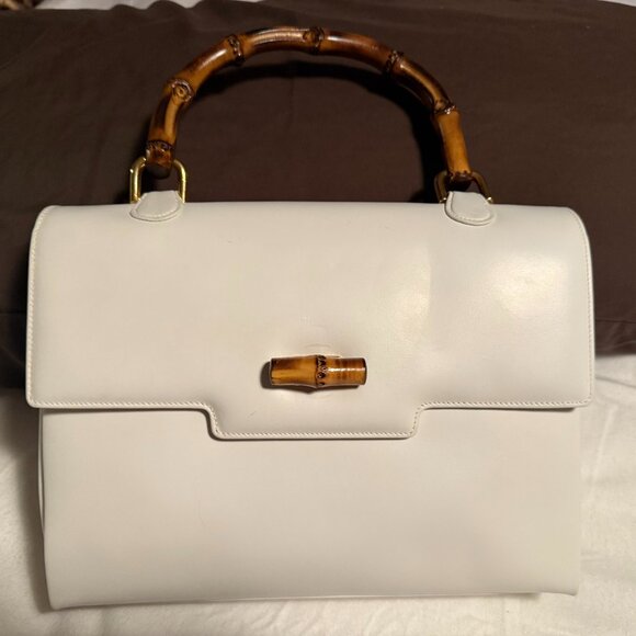 Authentic Vintage Gucci Handbag w/ Bamboo Handle and Dust Cover - Picture 1 of 7